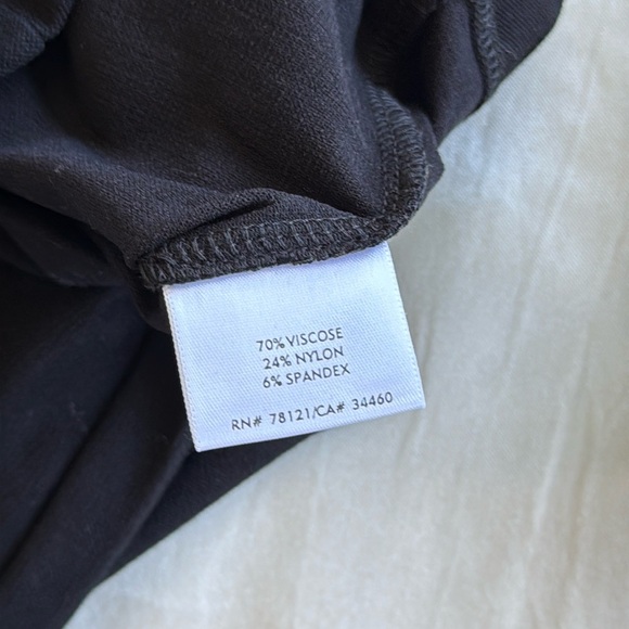 Eileen Fisher Black Textured Crepe Pants Slim Fit Stretch Elastic Waist Pull On - Picture 9 of 12